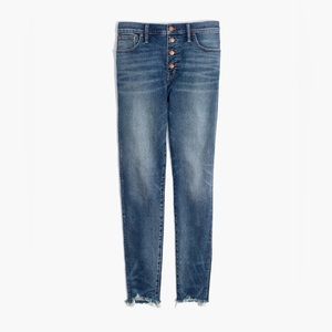 Petite 10" High-Rise Skinny Jeans in Cordova Wash: Button-Front Edition